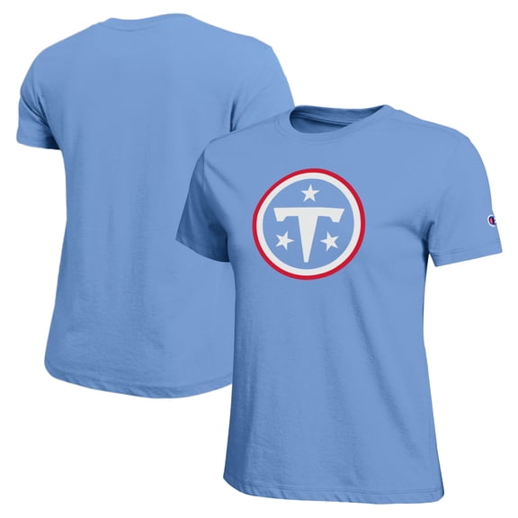 Women's Champion Light Blue Tennessee Titans Logo T-Shirt