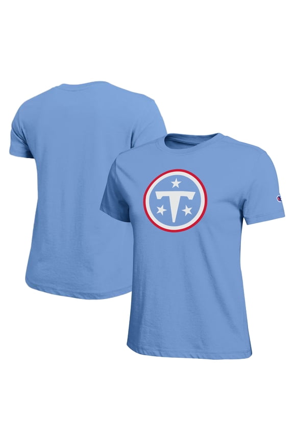 Women's Champion Light Blue Tennessee Titans Logo T-Shirt