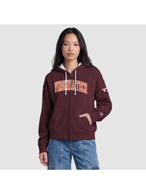 Women's Champion Maroon Virginia Tech Hokies Arch Full-Zip Fleece Hoodie