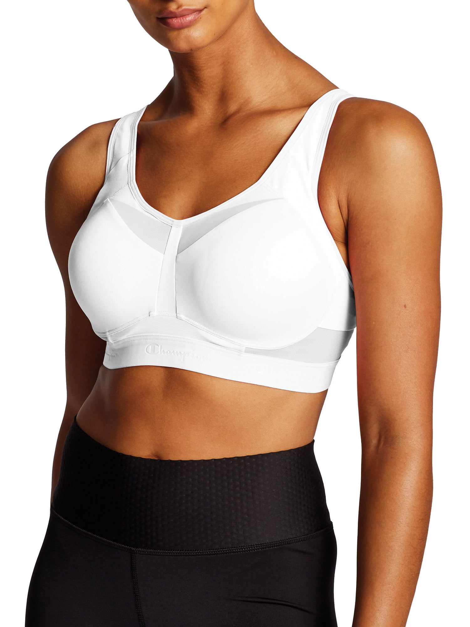 Motion Control Bra, Script Logo (Plus Size)  Sports bra, Underwire sports  bras, White sports bra