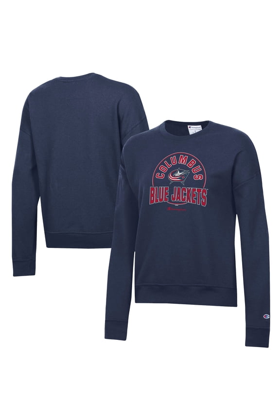 Women's Champion Navy Columbus Blue Jackets Powerblend Pullover Sweatshirt