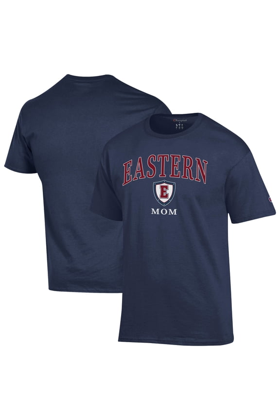 Women's Champion  Navy Eastern Connecticut State Warriors Arch Mom Jersey T-Shirt