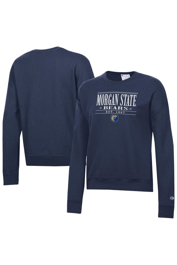 Women's-Champion Navy Morgan State Bears Powerblend Pullover Sweatshirt