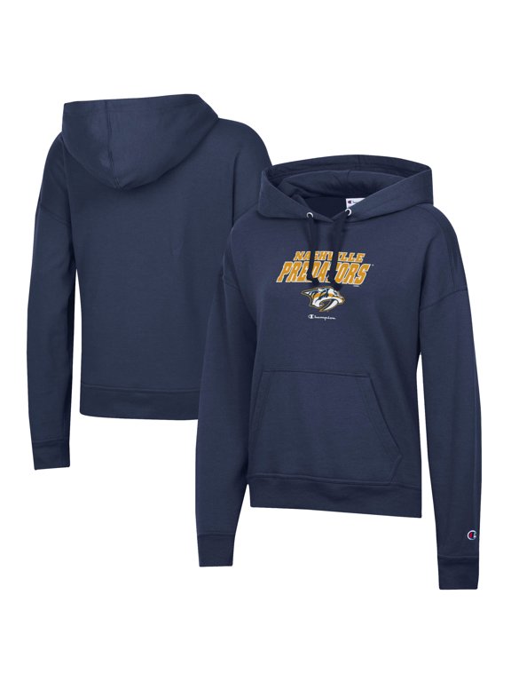 Women's Champion Navy Nashville Predators Powerblend Fleece Pullover Hoodie