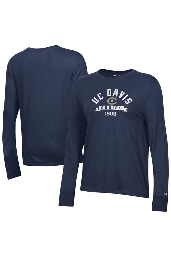 Women's-Champion Navy UC Davis Aggies Core Long Sleeve T-Shirt