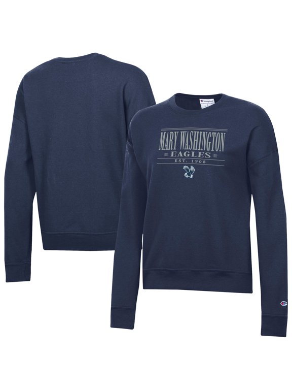 Women's-Champion Navy University of Mary Washington Eagles Powerblend Pullover Sweatshirt