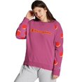 thumbnail image 1 of Women's Champion Plus Campus French Terry Crew Drop Shadow Dot/Peony Parade Pink 2X, 1 of 4
