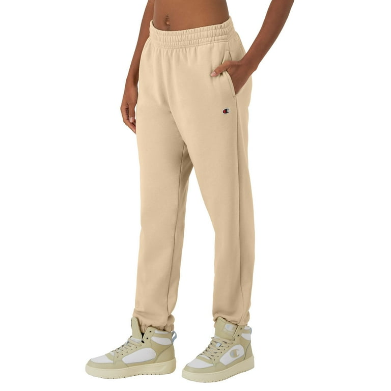 Women s Champion Powerblend Boyfriend Fleece Sweatpants Color Champagne Frost Size SMALL Walmart