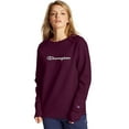 thumbnail image 1 of Women's Champion Powerblend Fleece Crew, Chainstitch Logo Venetian Purple S, 1 of 4