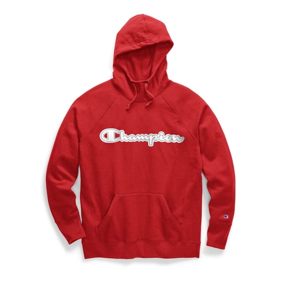 Women's Champion Powerblend Fleece Pullover Hoodie, Chainstitch Logo Scarlet XS