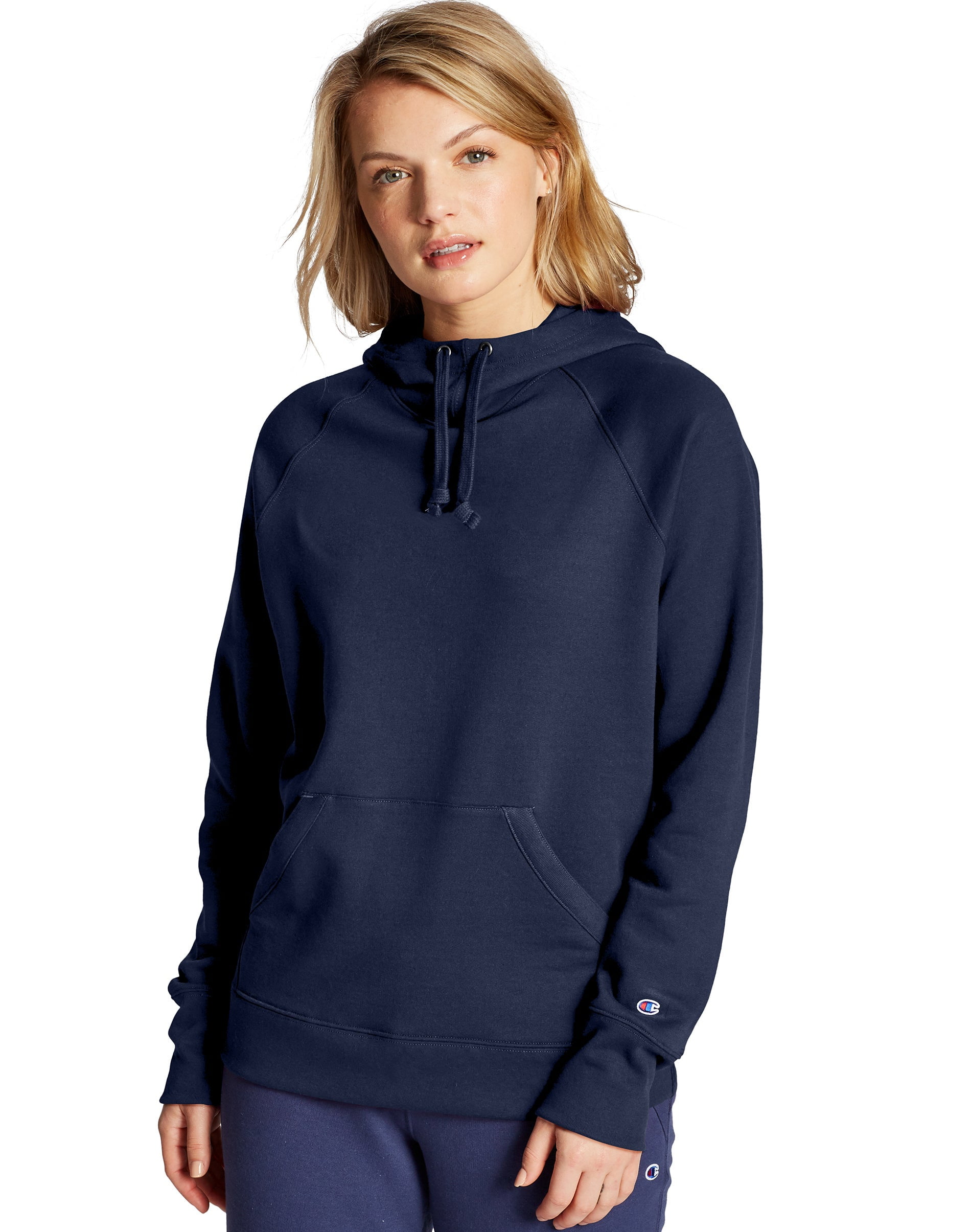Women s Champion Powerblend Hoodie Athletic Navy 2XL Walmart