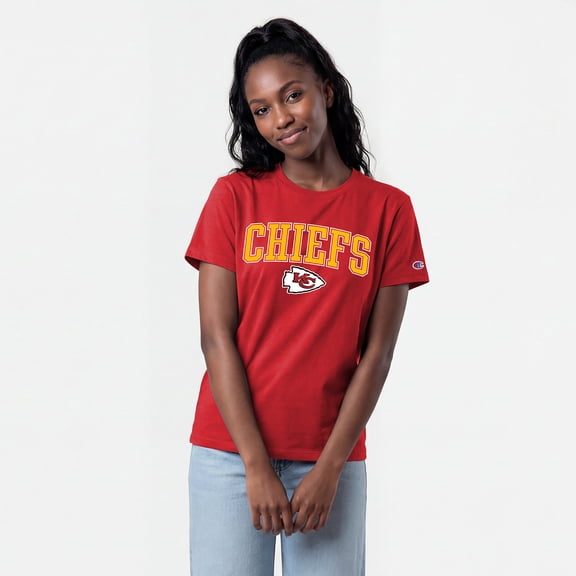 Women's Champion Red Kansas City Chiefs Arched Over Logo T-Shirt