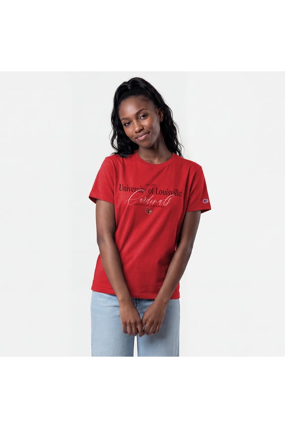 Women's Champion Red Louisville Cardinals Lifestyle T-Shirt