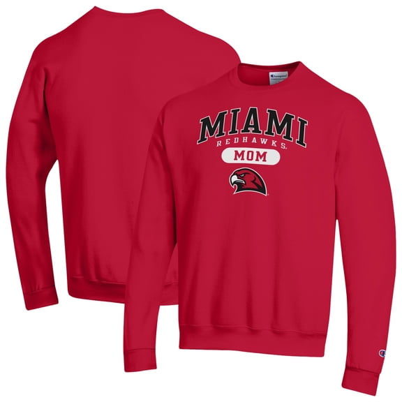 Women's Champion Red Miami University RedHawks Eco Powerblend Mom Pill Box Sweatshirt
