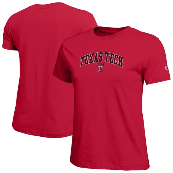Women's Champion  Red Texas Tech Red Raiders Arched Over Logo T-Shirt