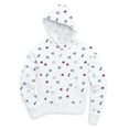 thumbnail image 1 of Women's Champion Reverse Weave Pullover Hood, All-over Logo All Over White/Surf The Web/Red Spark XL, 1 of 4