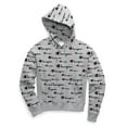 thumbnail image 1 of Women's Champion Reverse Weave Pullover Hood, All-over Logo Script Multi Scale Oxford Grey L, 1 of 4