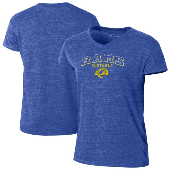 Women's Champion Royal Los Angeles Rams Triumph Tri-Blend V-Neck T-Shirt