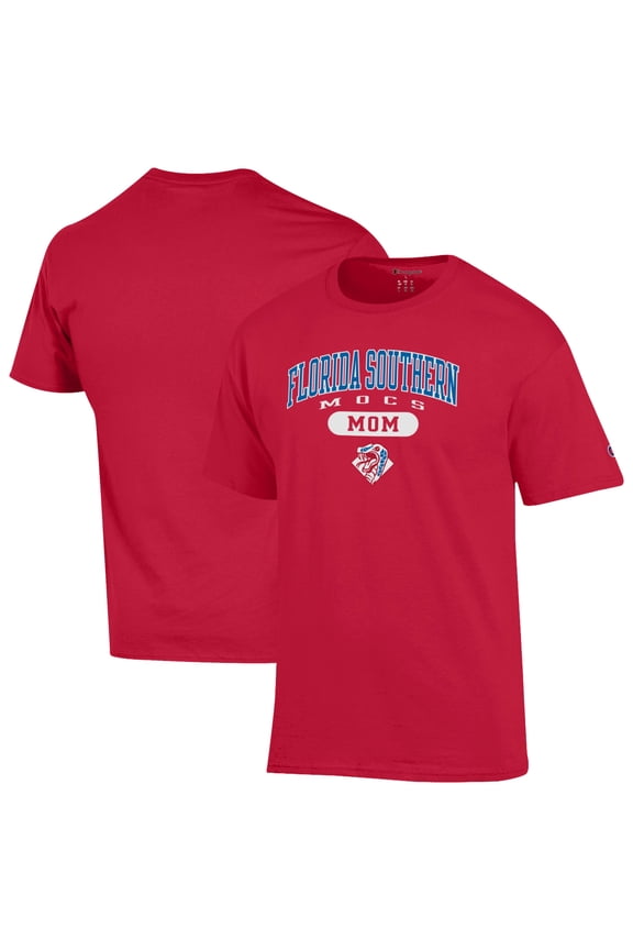 Women's Champion Scarlet Florida Southern Mocs Mom Pill Box Jersey T-Shirt