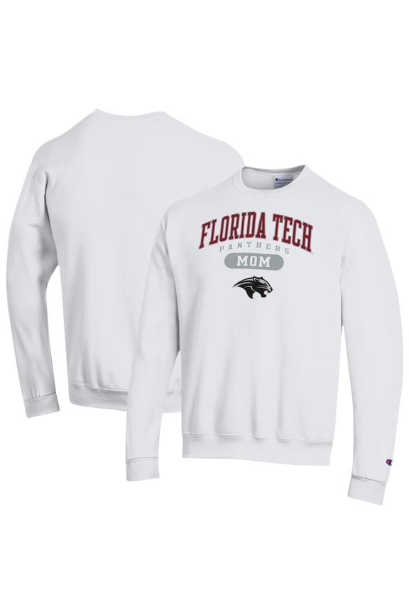 Women's Champion White Florida Tech Panthers Eco Powerblend Mom Pill Box Sweatshirt