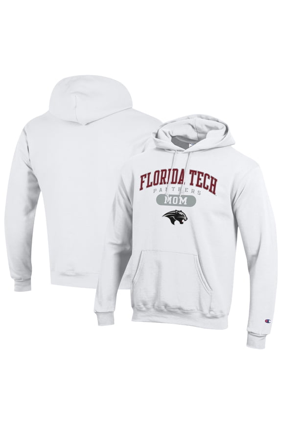 Women's Champion White Florida Tech Panthers Mom Pill Box Eco Powerblend Hoodie