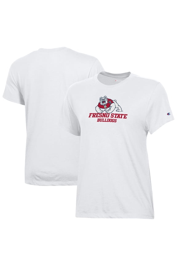 Women's Champion White Fresno State Bulldogs Core T-Shirt