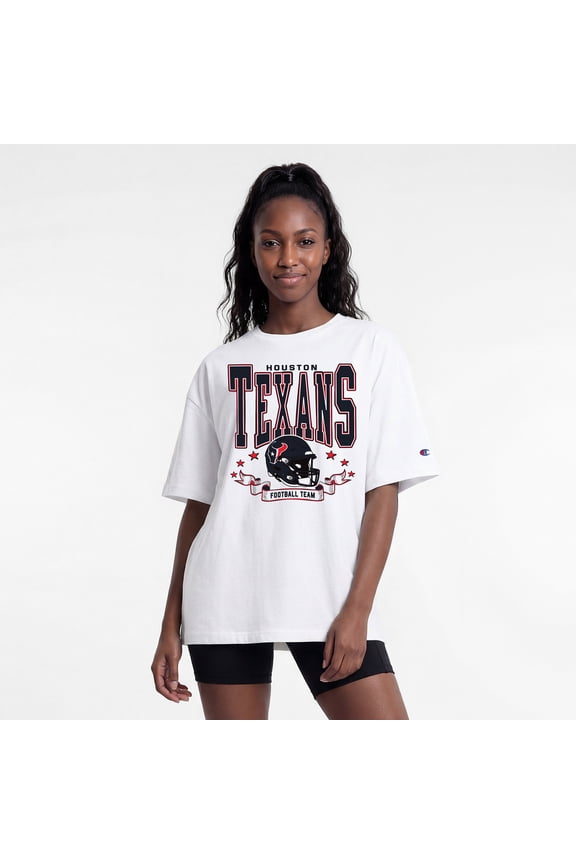 Women's Champion White Houston Texans Oversized T-Shirt
