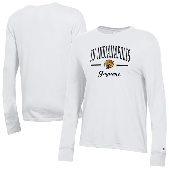 Women's-Champion White IU Indianapolis Core Long Sleeve T-Shirt