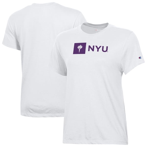 Women's Champion  White NYU Violets Core T-Shirt
