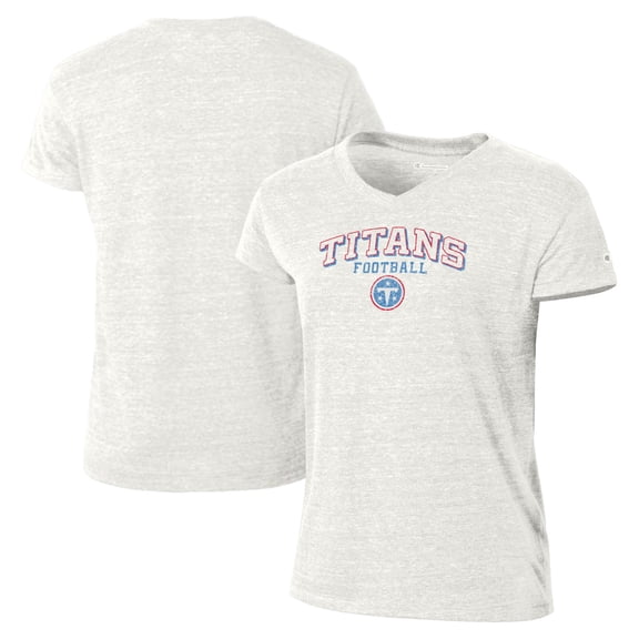 Women's Champion White Tennessee Titans Triumph Tri-Blend V-Neck T-Shirt