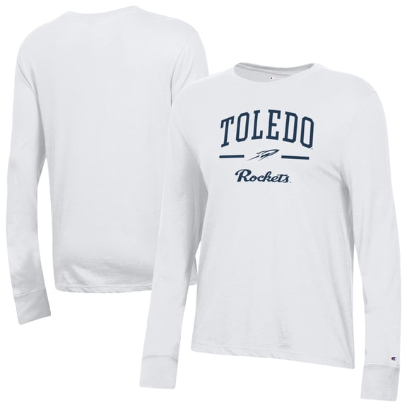 Women's-Champion White Toledo Rockets Core Long Sleeve T-Shirt