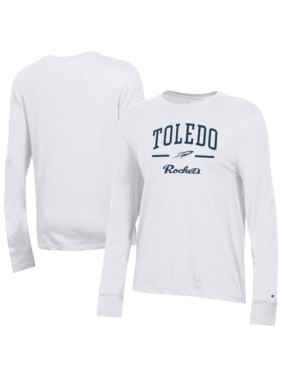 Women's-Champion White Toledo Rockets Core Long Sleeve T-Shirt