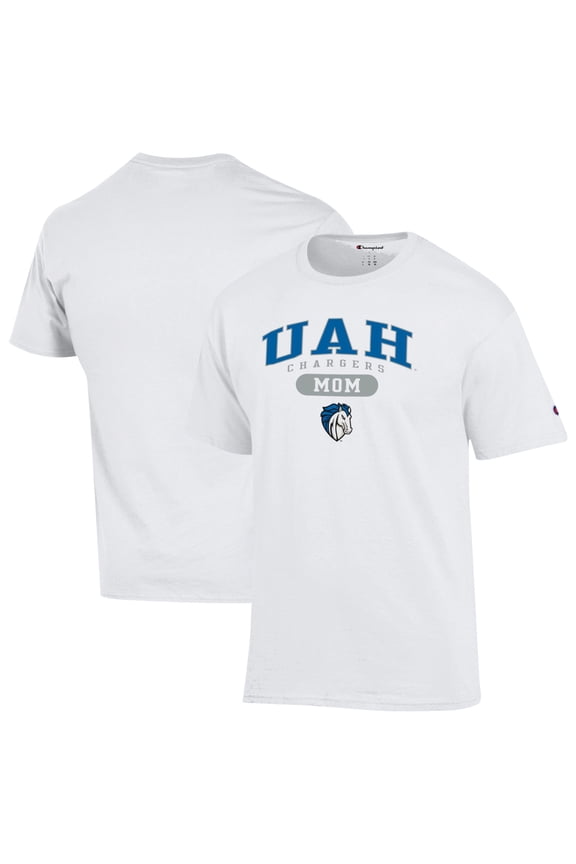 Women's Champion White UAH Chargers Mom Pill Box Jersey T-Shirt