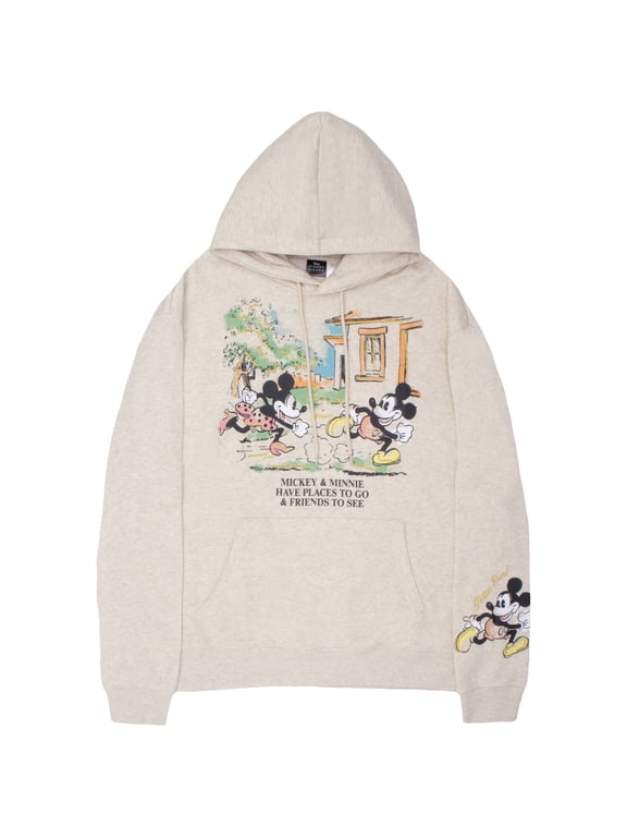 Mickey Mouse Women’s Pullover Hoodie, Long Sleeve Graphic Hooded Sweatshirt, Sizes XS-XL