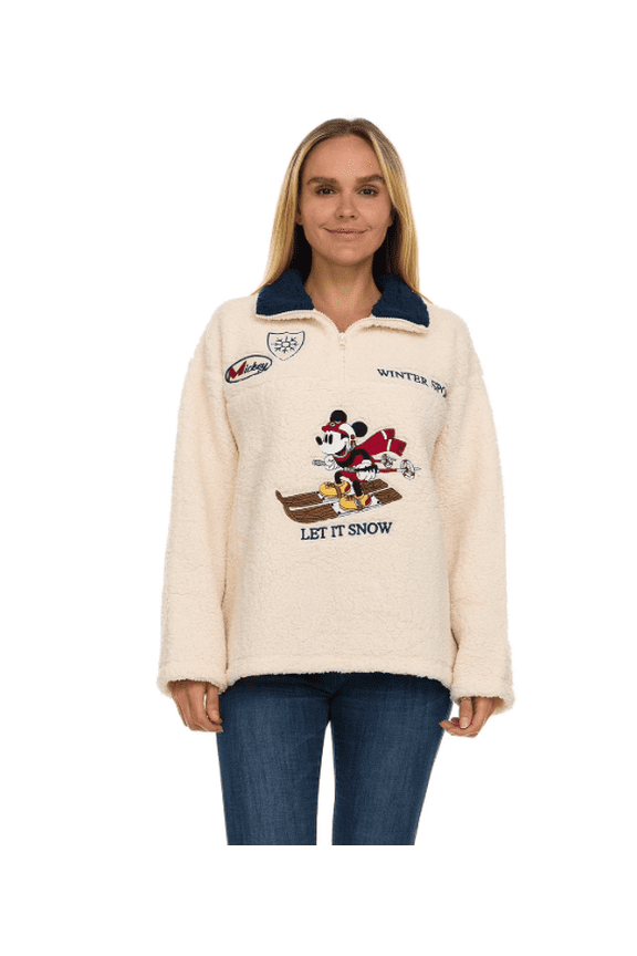 Women's Character Winter Sherpa Quarter-Zip Pullover Mickey Medium