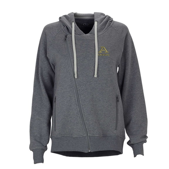 Women's Charcoal Akron Zips Fleece Moto Jacket