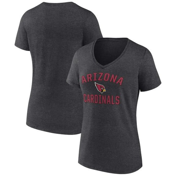 Women's Charcoal Arizona Cardinals Victory Arch Team V-Neck T-Shirt