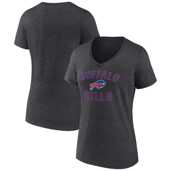 Women's Charcoal Buffalo Bills Victory Arch Team V-Neck T-Shirt