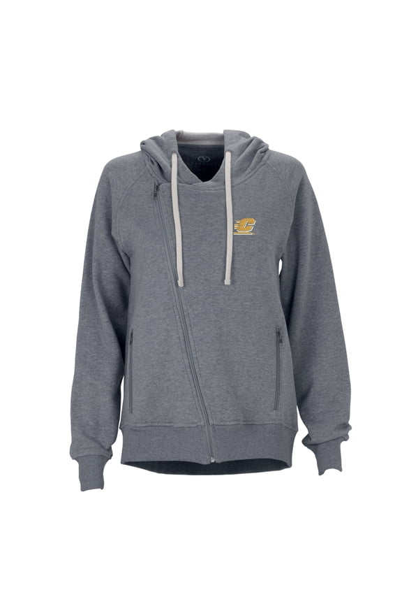 Women's Charcoal Cent. Michigan Chippewas Fleece Moto Jacket