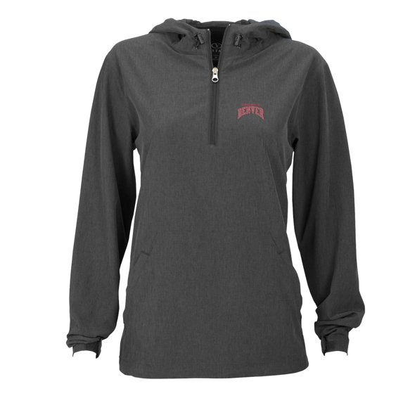 Women's Charcoal Denver Pioneers Pullover Stretch Anorak Jacket