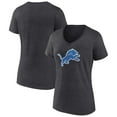 thumbnail image 1 of Women's Charcoal Detroit Lions Primary Team Logo V-Neck T-Shirt, 1 of 3