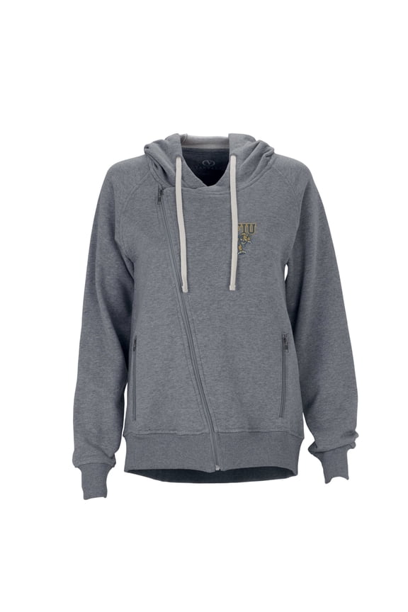 Women's Charcoal FIU Panthers Fleece Moto Jacket