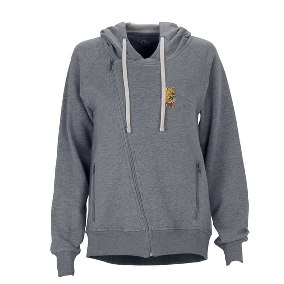 Women's Charcoal Ferris State Bulldogs Fleece Moto Jacket