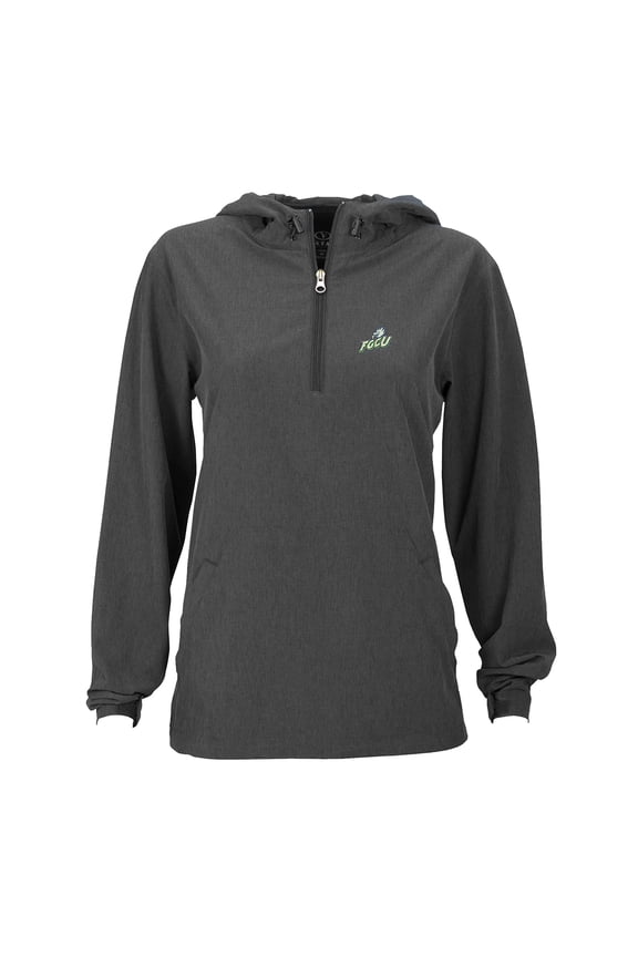 Women's Charcoal Florida Gulf Coast Eagles Pullover Stretch Anorak Jacket