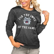 Women's Charcoal Fresno State Bulldogs For the Love Luxe Boyfriend Long Sleeve T-Shirt