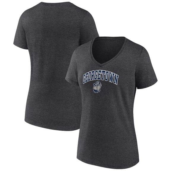 Women's Charcoal Georgetown Hoyas Campus V-Neck T-Shirt