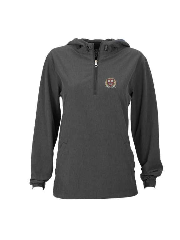 Women's Charcoal Harvard Crimson Pullover Stretch Anorak Jacket