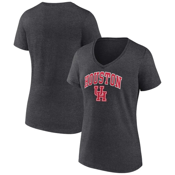 Women's Charcoal Houston Cougars Campus V-Neck T-Shirt