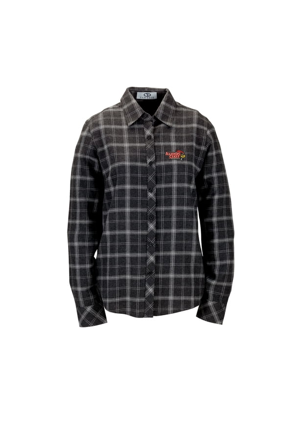 Women's Charcoal Illinois State Redbirds Brewer Flannel Button-Down Long Sleeve Shirt