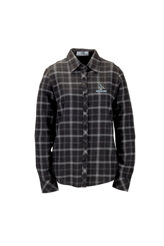 Women's Charcoal Johns Hopkins Blue Jays Brewer Flannel Button-Down Long Sleeve Shirt